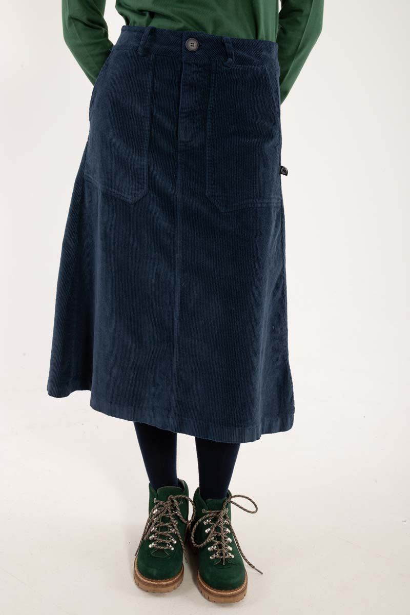Danesweetie Cord Stretch Skirt Dk Navy