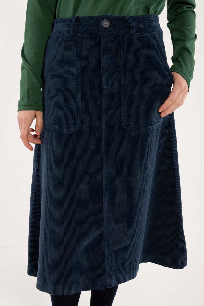 Danesweetie Cord Stretch Skirt Dk Navy