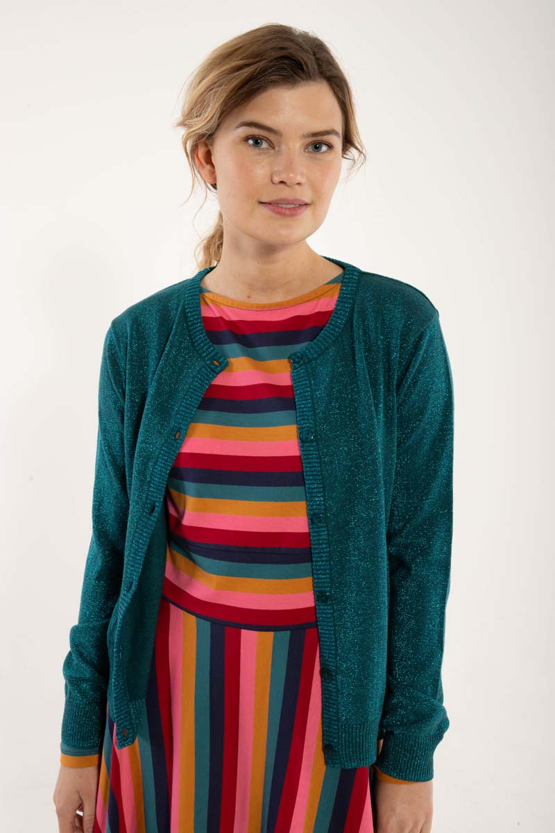 Danesaga Glitter Cardigan Dk Slate
