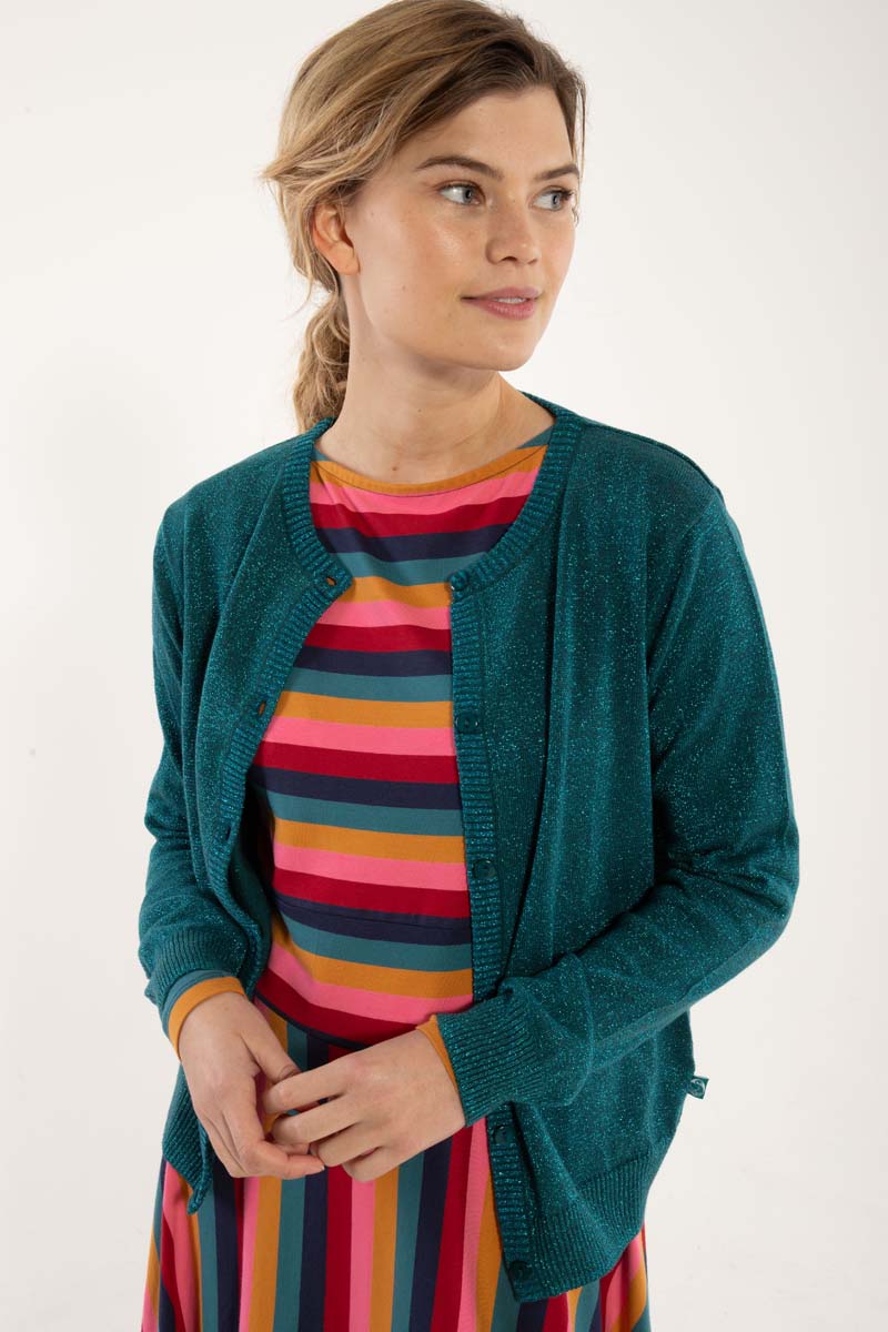 Danesaga Glitter Cardigan Dk Slate