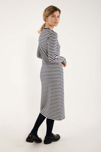 Danicon LS Ribbing Dress Dk Navy/Chalk