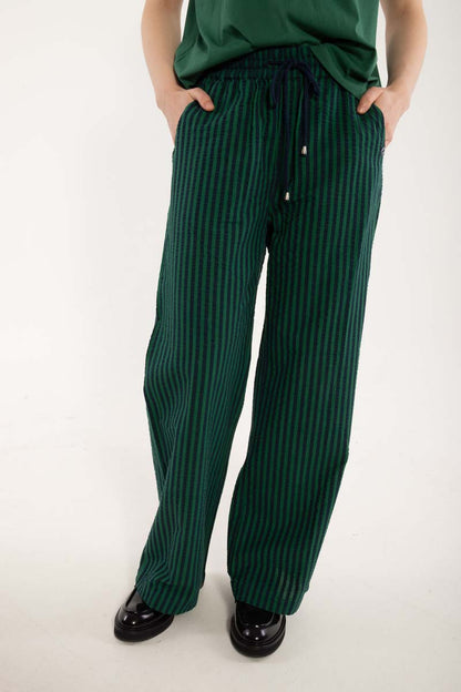 Danenynne Seersucker Pants Dk Navy/Dk Pine