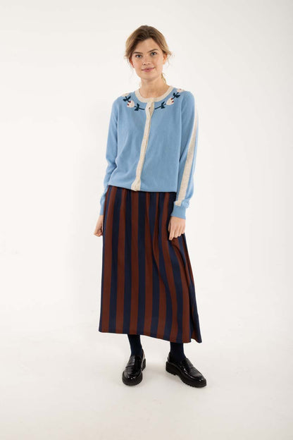 Danelife Merino Wool Cardigan Lt Blue Grey