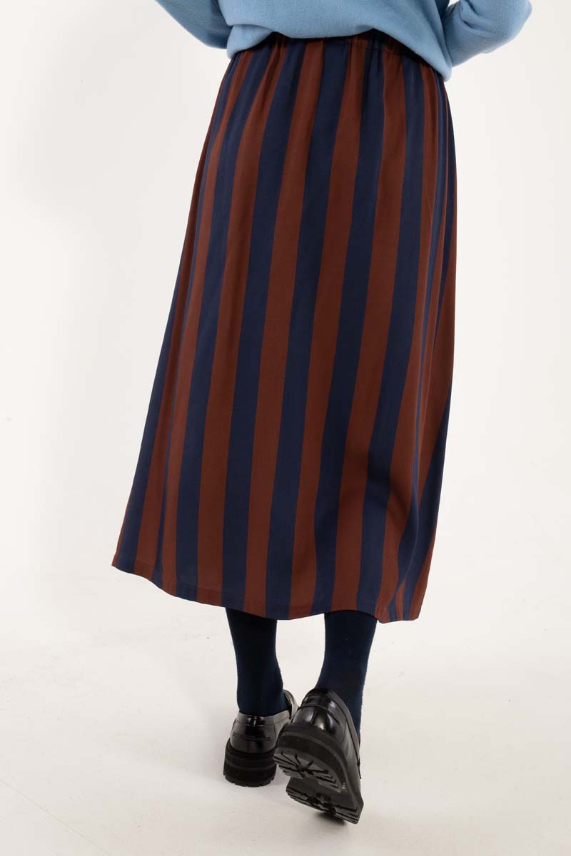 Daningrid Sateen Twill Skirt Dk Navy/Dk Merlot