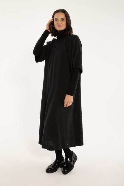 Danehostess Heavy Linnen Dress Black