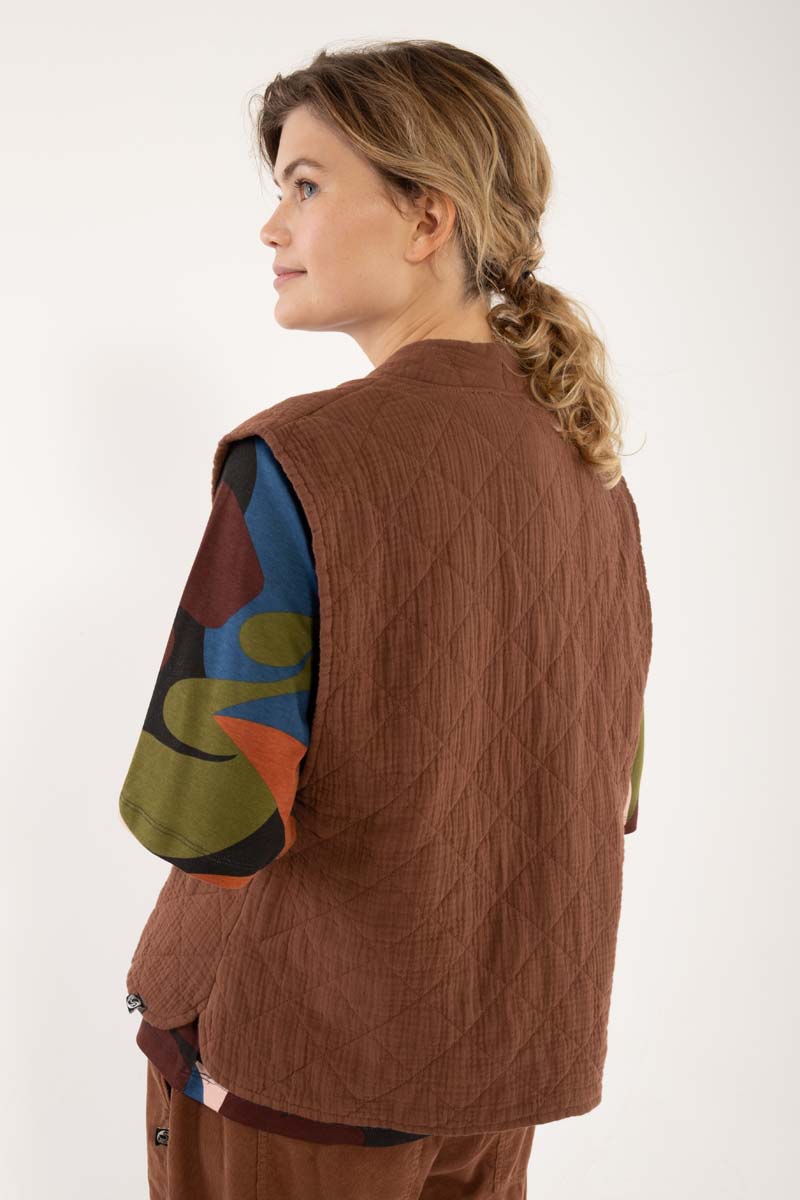 Danevibeke Quilt Vest Brown