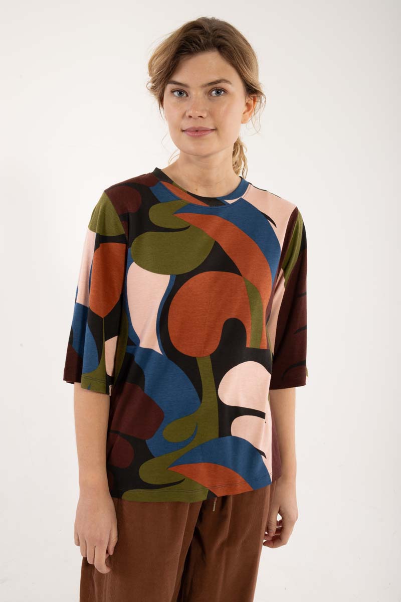 Mønstret t-shirt til kvinder