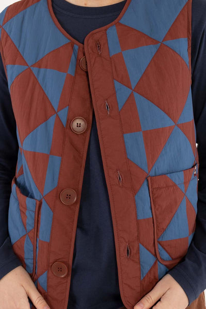 Danefield AOP Thermo Vest Dk Brick/Warm Blue DIAMETRIC