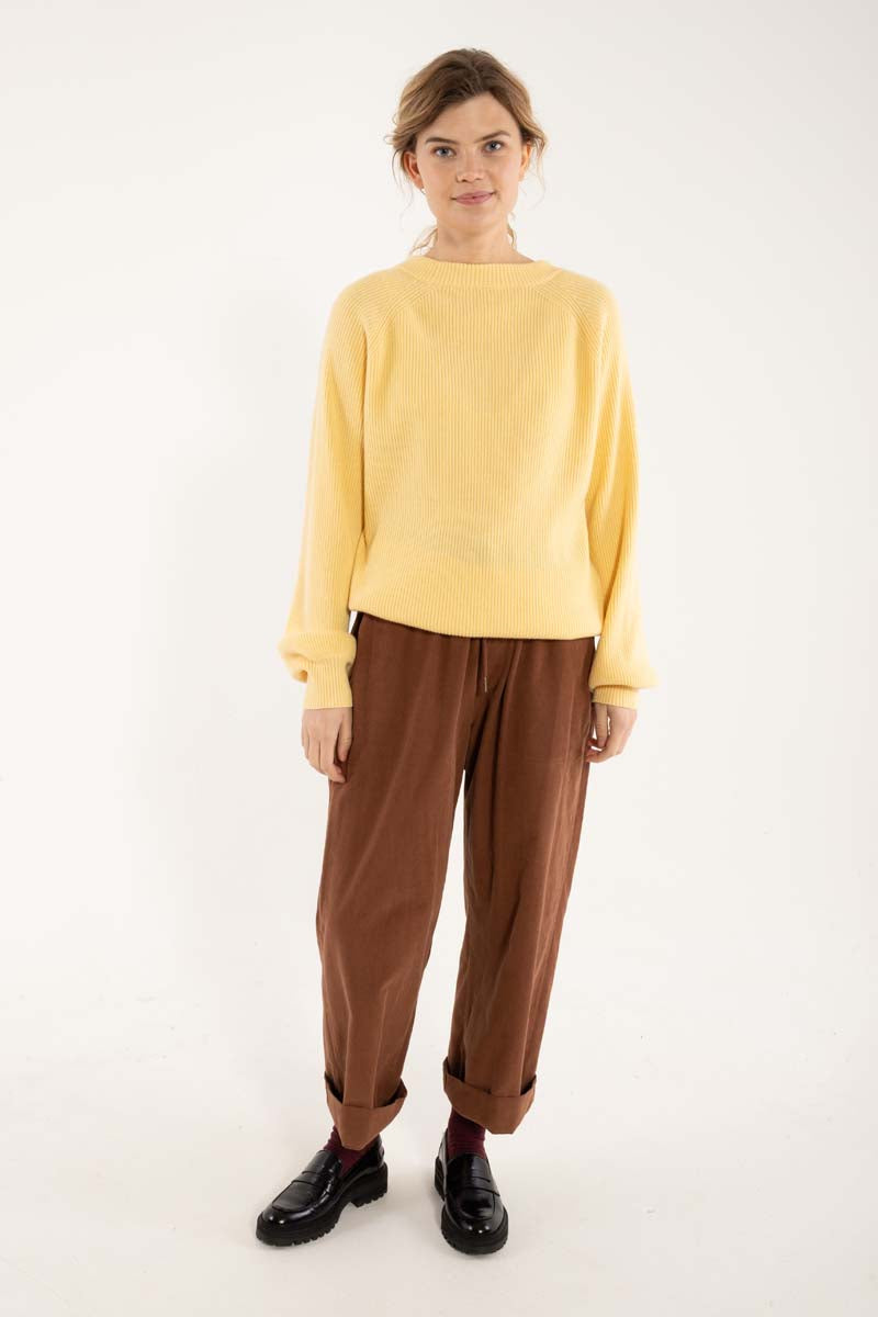 Danerelation Chunky Wool Sweater Soft Yellow