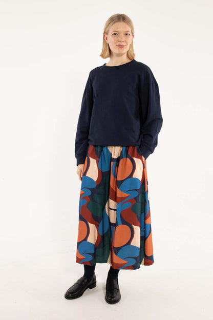 Daningrid Heavy Viscose Skirt Warm Blue TROPS