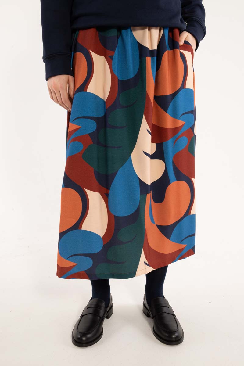 Daningrid Heavy Viscose Skirt Warm Blue TROPS