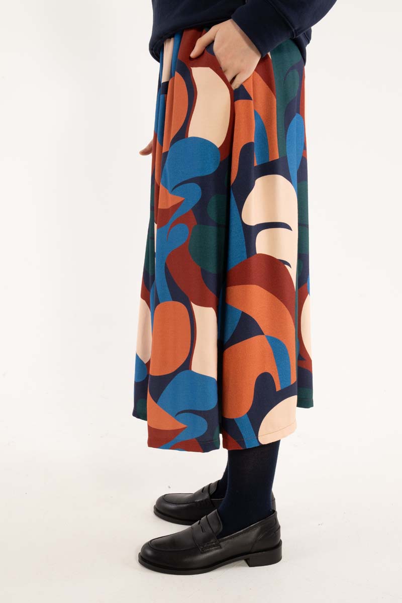 Daningrid Heavy Viscose Skirt Warm Blue TROPS