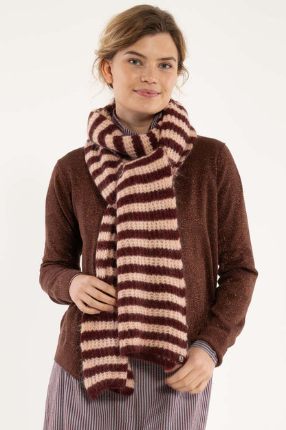 Danefrosty Wool Scarf Dk Merlot/Powder