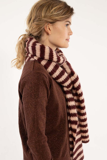 Danefrosty Wool Scarf Dk Merlot/Powder