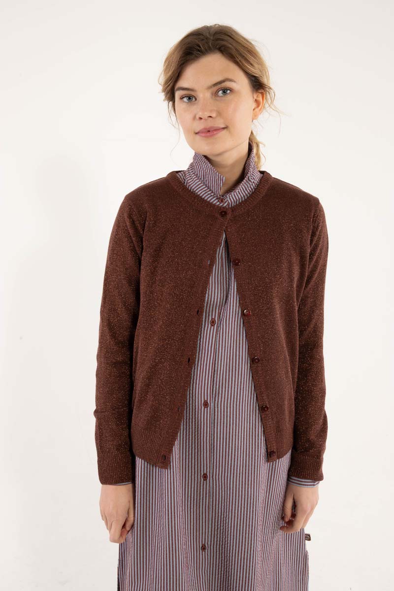 Danesaga Glitter Cardigan Dk Merlot