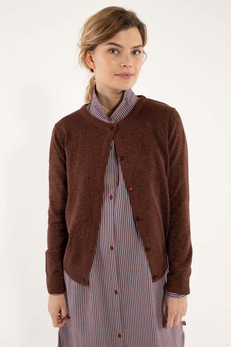 Danesaga Glitter Cardigan Dk Merlot