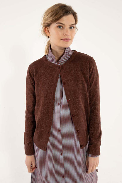 Danesaga Glitter Cardigan Dk Merlot