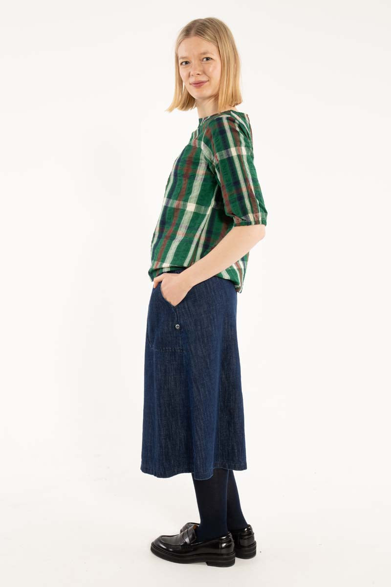 Danecremant Seersucker Shirt Dk Pine CHECK