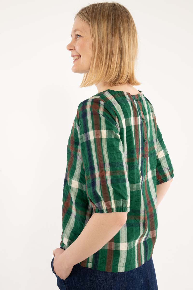 Danecremant Seersucker Shirt Dk Pine CHECK