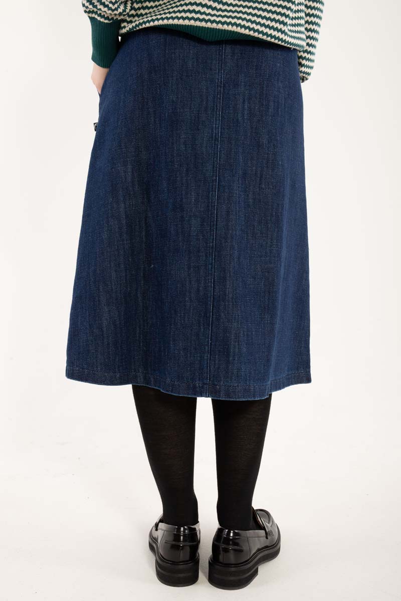 Denimnederdel med bindebånd til kvinder