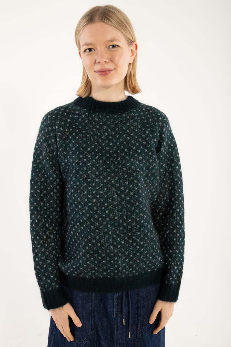 Daneherbal Alpaca Jaquard Sweater Dk Slate/Lt Blue Grey 