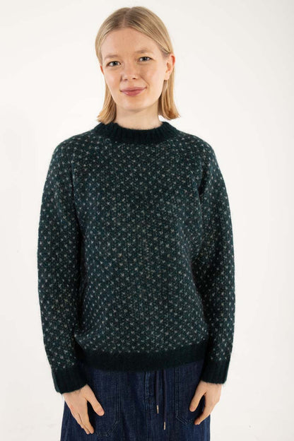 Daneherbal Alpaca Jaquard Sweater Dk Slate/Lt Blue Grey 