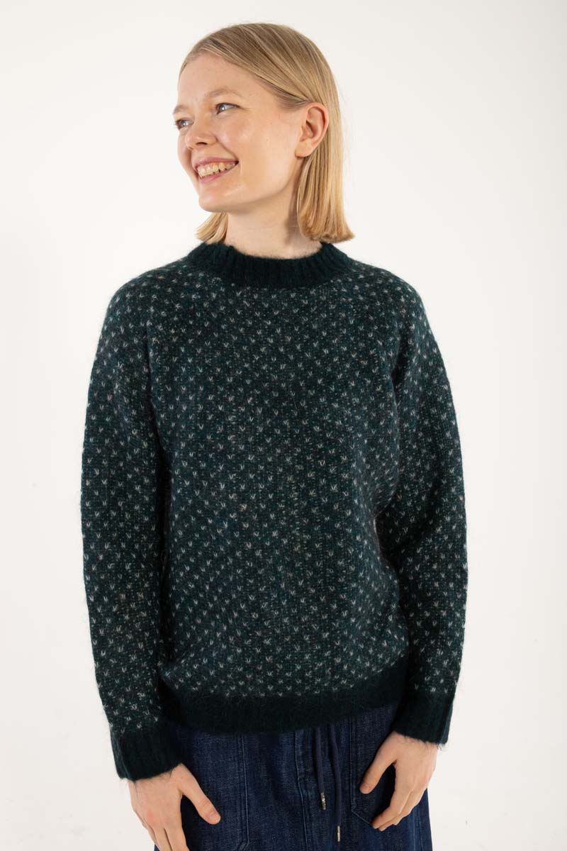 Daneherbal Alpaca Jaquard Sweater Dk Slate/Lt Blue Grey 