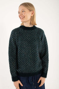 Daneherbal Jaquard Sweater Dk Slate/Lt Blue Grey
