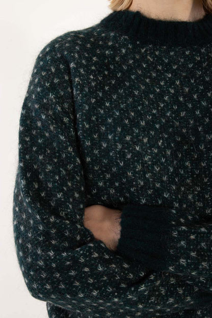 Daneherbal Alpaca Jaquard Sweater Dk Slate/Lt Blue Grey 