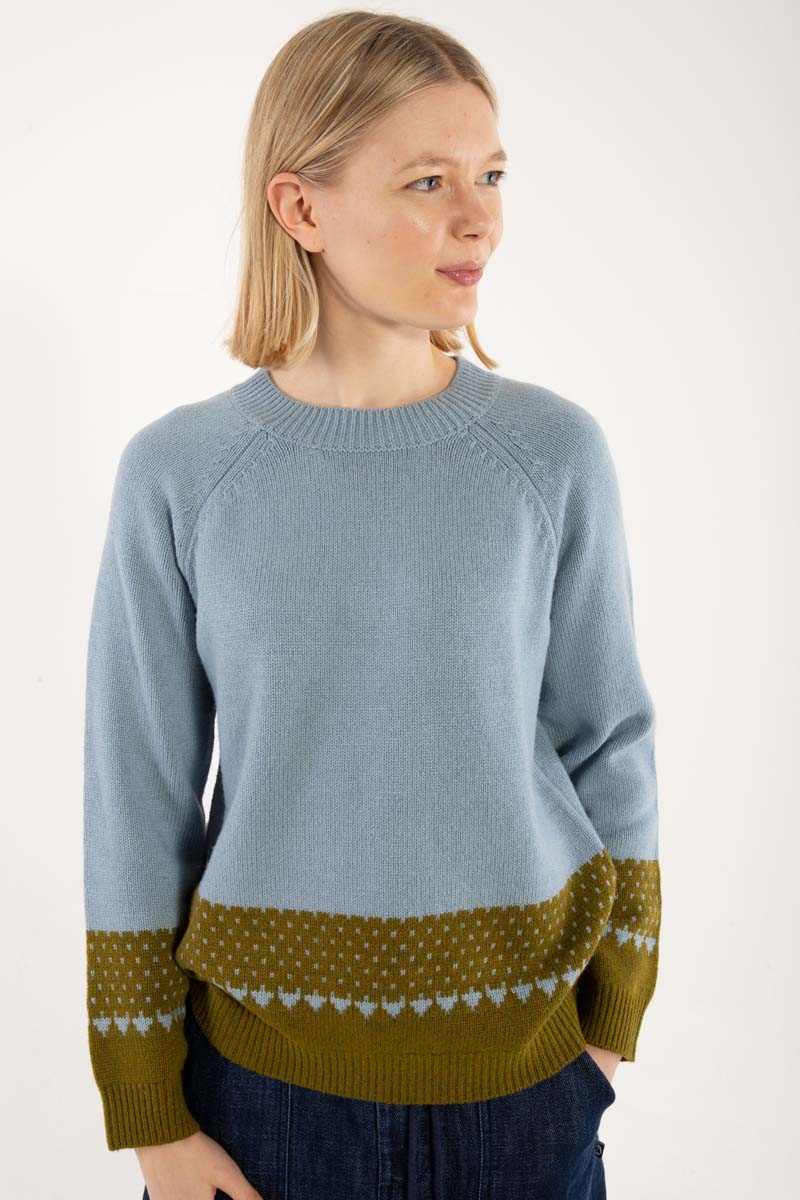 Daneglamping Wool Sweater Lt Blue Grey 
