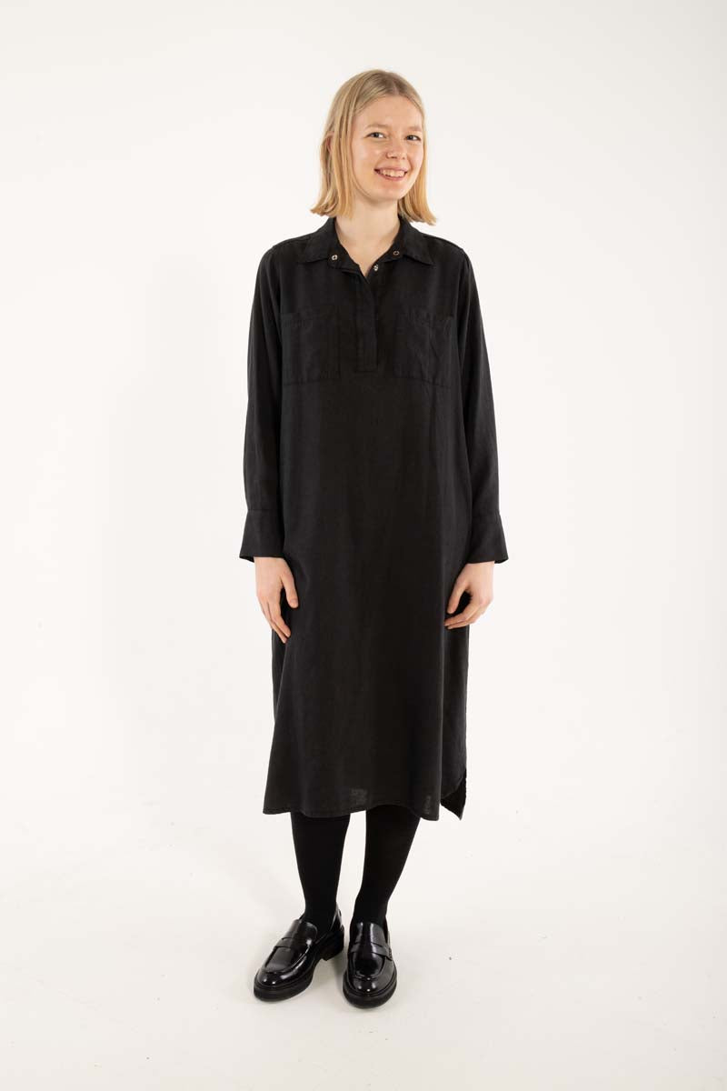 Danefolk Heavy Linnen Dress Black