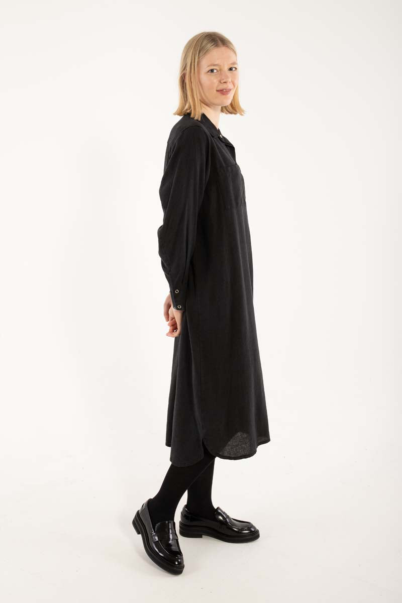 Danefolk Heavy Linnen Dress Black