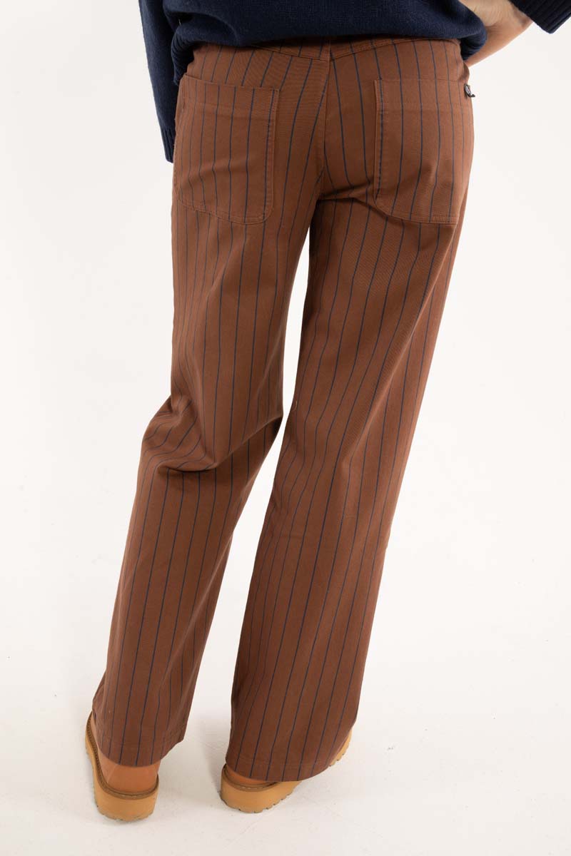 Danedaisy Stretch Canvas Pants Brown/Dk Navy