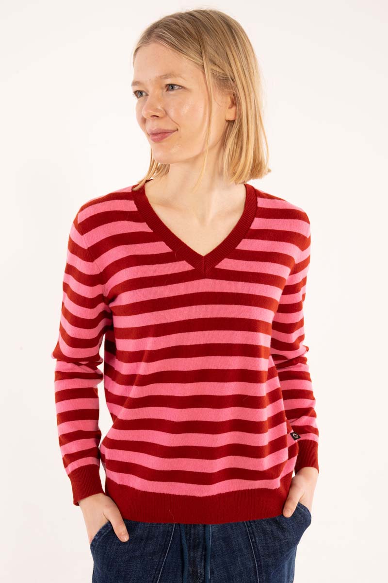 Danesaint Merino Wool Sweater Dk Rust/Spicy Pink