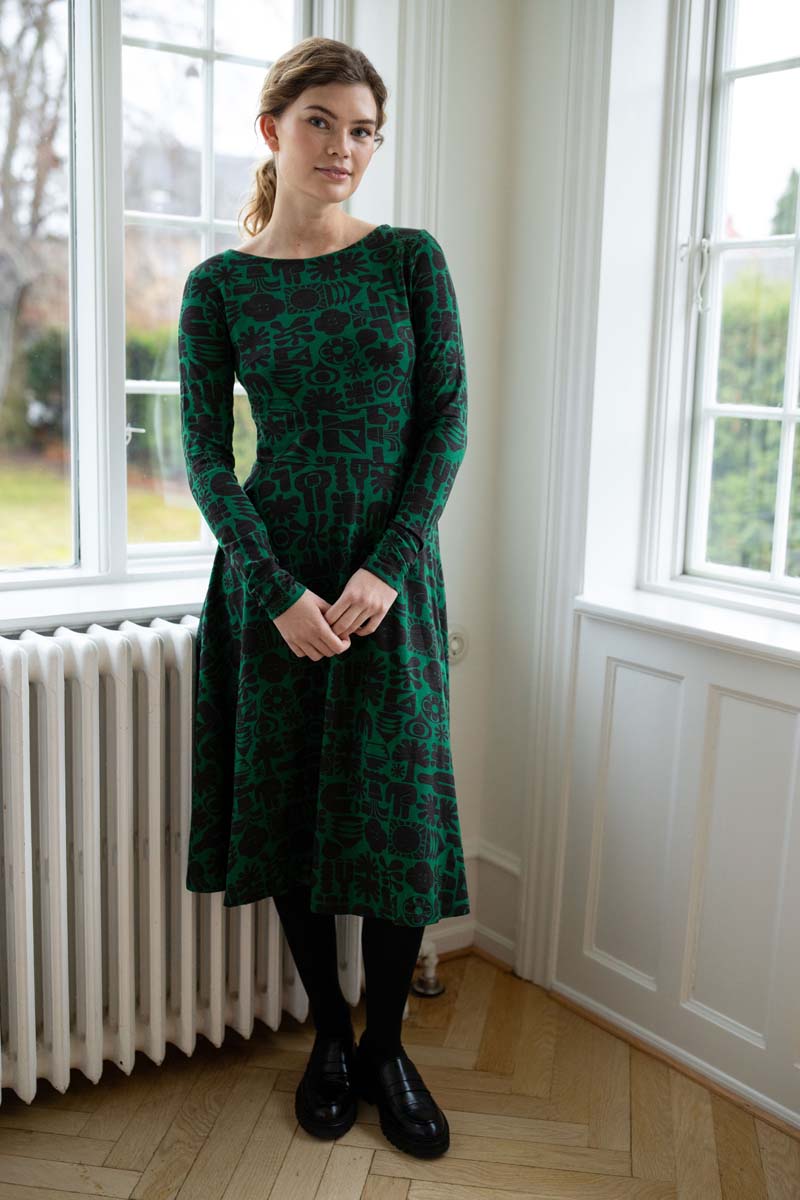 Mønstret kjole til kvinder