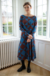 ORGANIC - Daneviborg LS Interlock Dress Ocean Purple DIAMETRIC