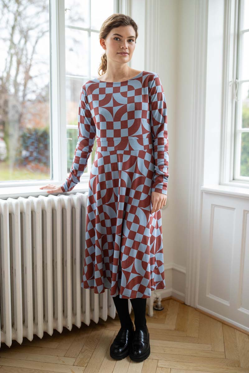 Daneviborg LS Interlock Dress Lt Blue Grey CHECKITOUT