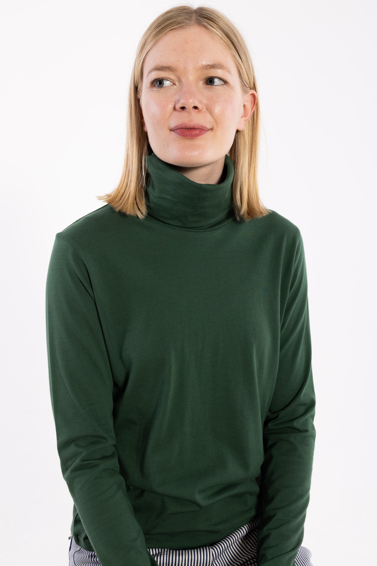 Danemanna Modal Rollneck Tee Dk Pine