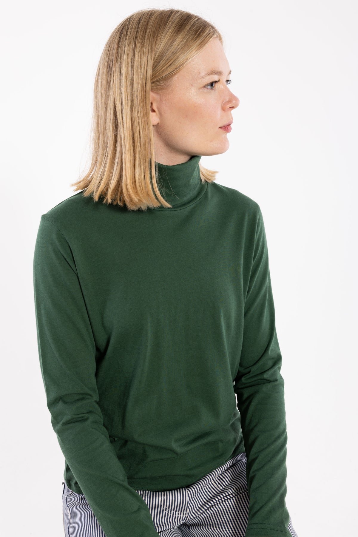 Danemanna Modal Rollneck Tee Dk Pine