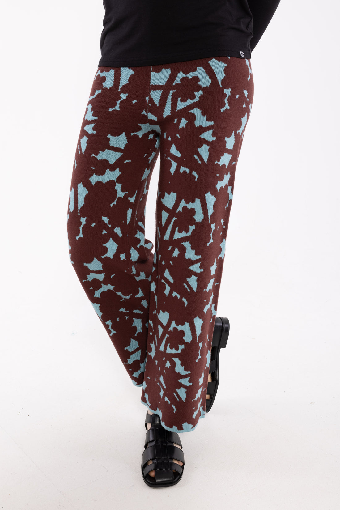 Danexclusive Jaquard Viscose Pants Dk Merlot/Grey Duck