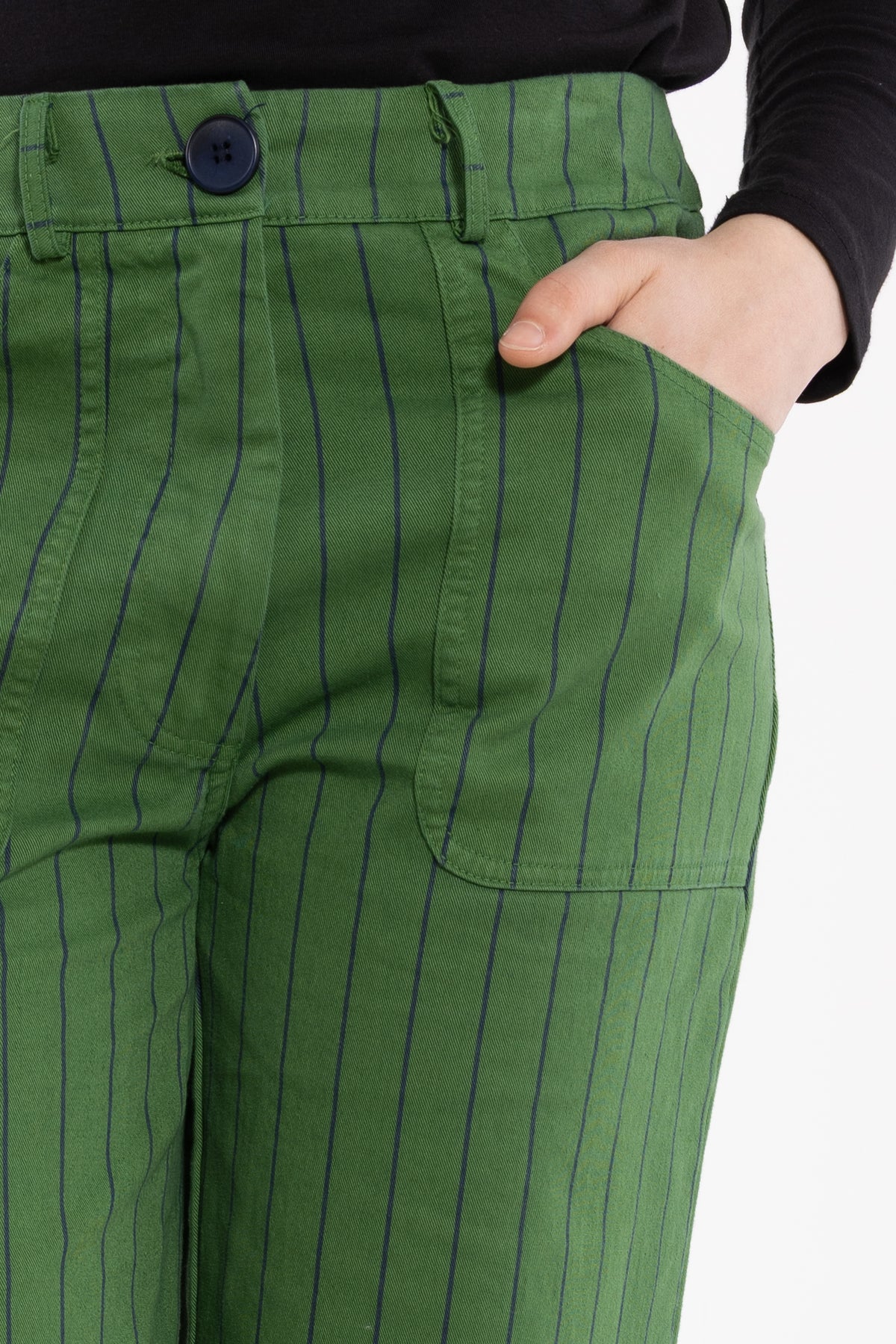 Danedaisy Stretch Canvas Pants Moss Green/Dk Navy