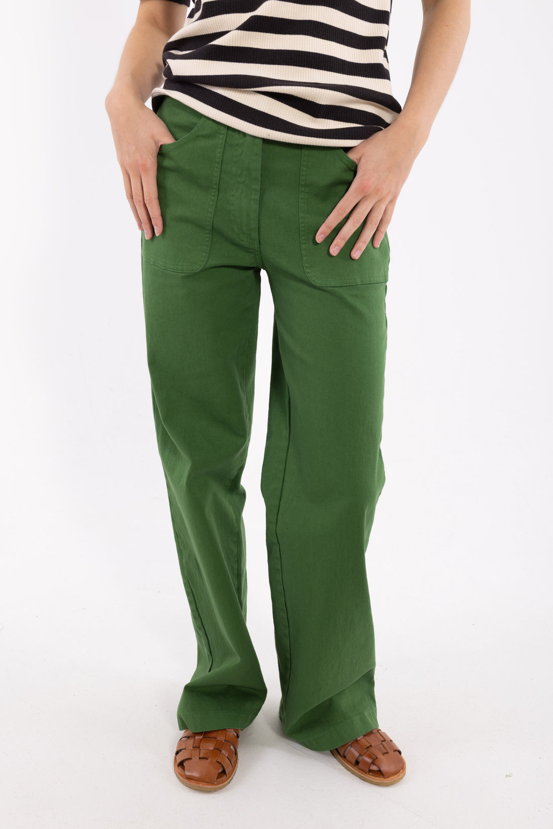 Danedaisy Stretch Canvas Pants Moss Green