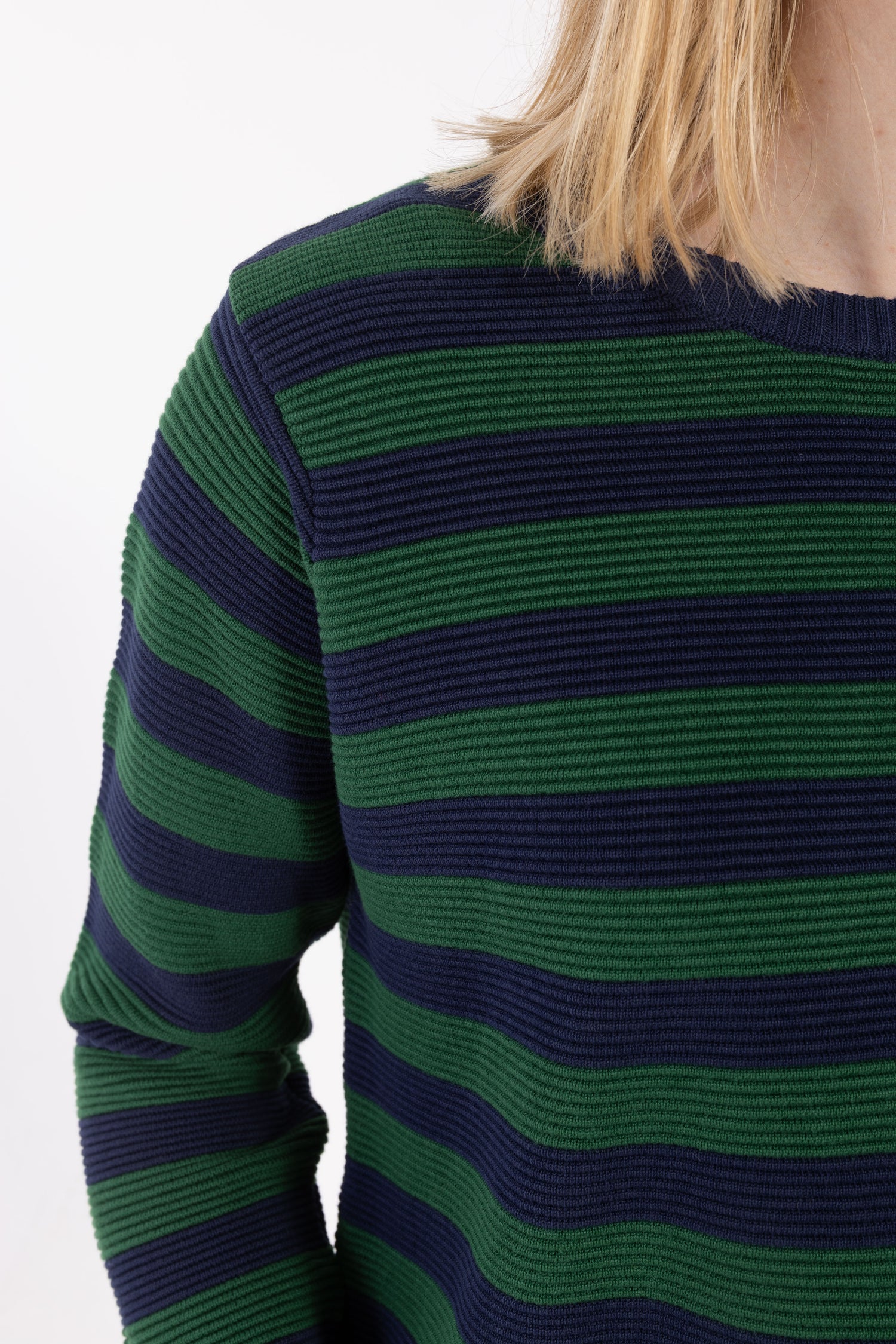 Danepearly 3D Crotchet Cotton Sweater Dk Navy/Dk Pine