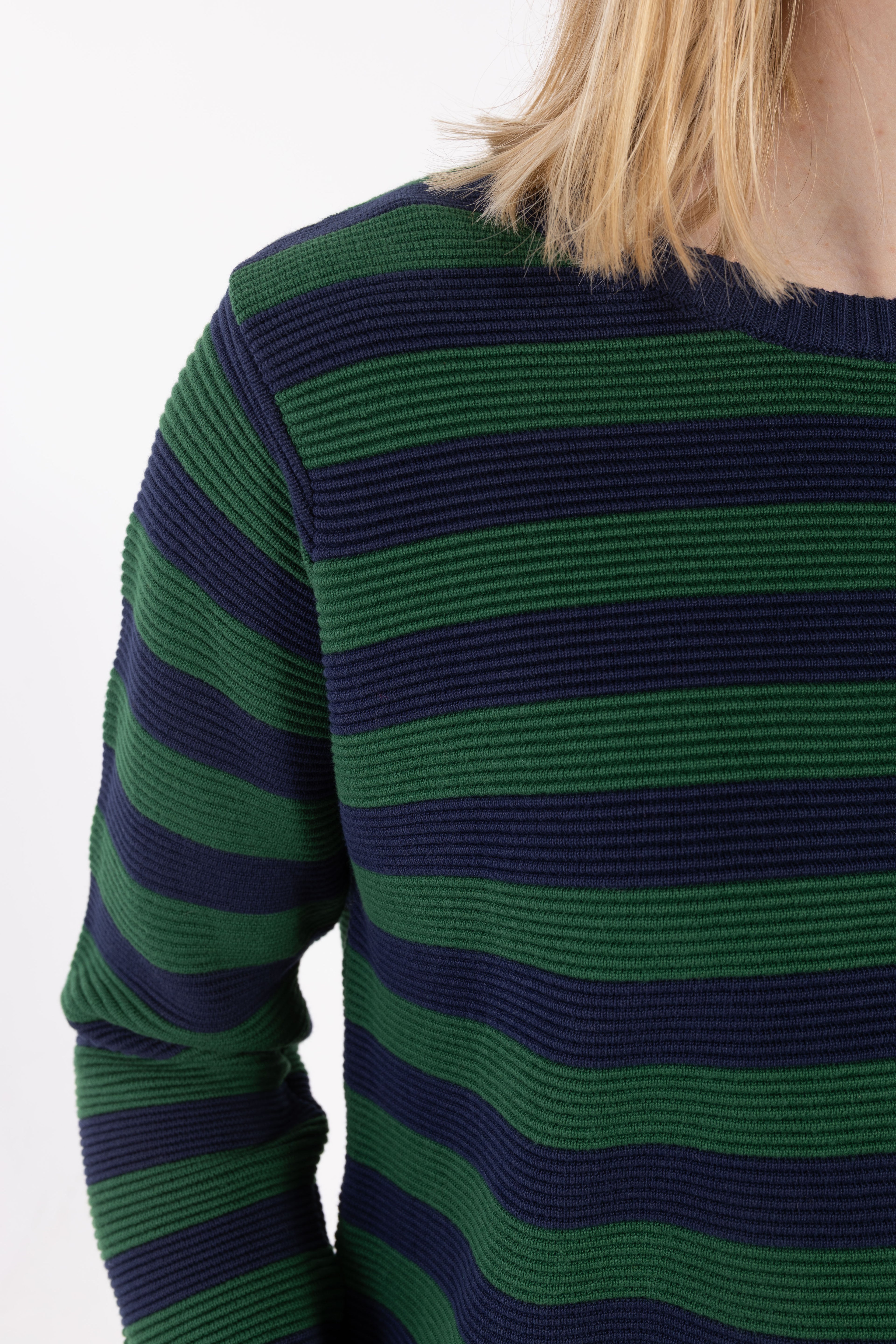 Danepearly 3D Crotchet Cotton Sweater Dk Navy/Dk Pine