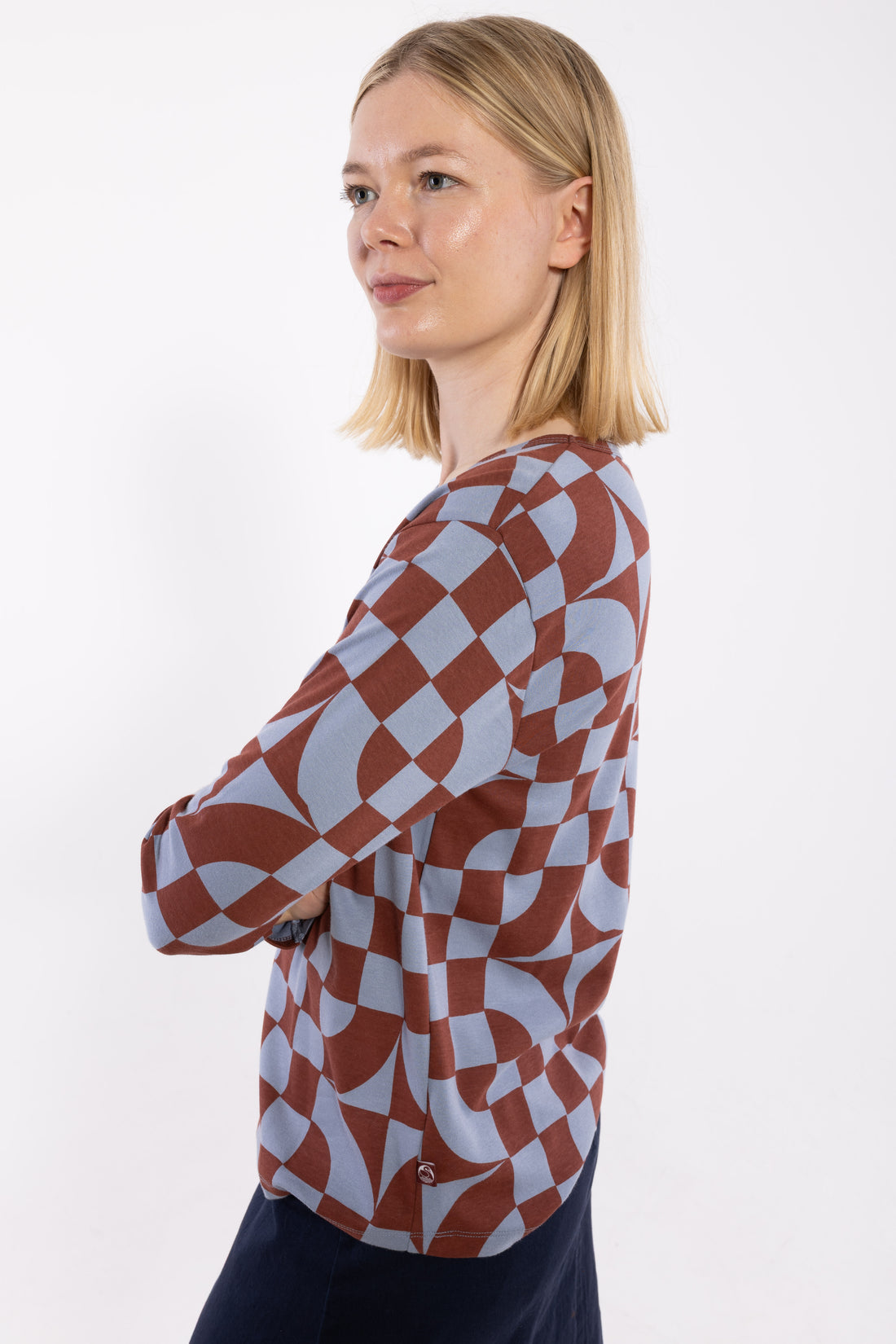 Danelotte Interlock Tee Lt Blue Grey CHECKITOUT