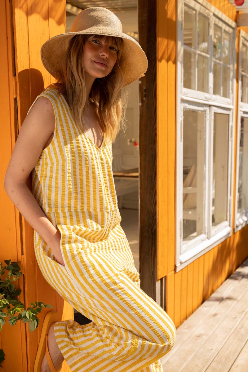 Danesolstice Seersucker Suit Faded Yellow/Chalk