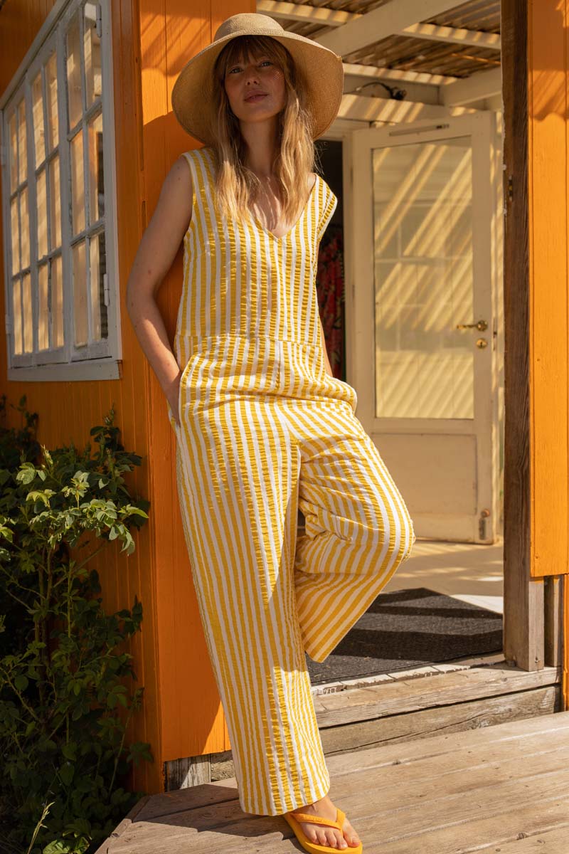Danesolstice Seersucker Suit Faded Yellow/Chalk