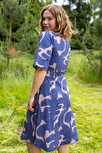 Daneviborg Modal SS Dress Quail/Dark Blue HALFTONE