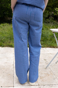 Danenynne Seersucker Pants Warm Blue/Light Lilac