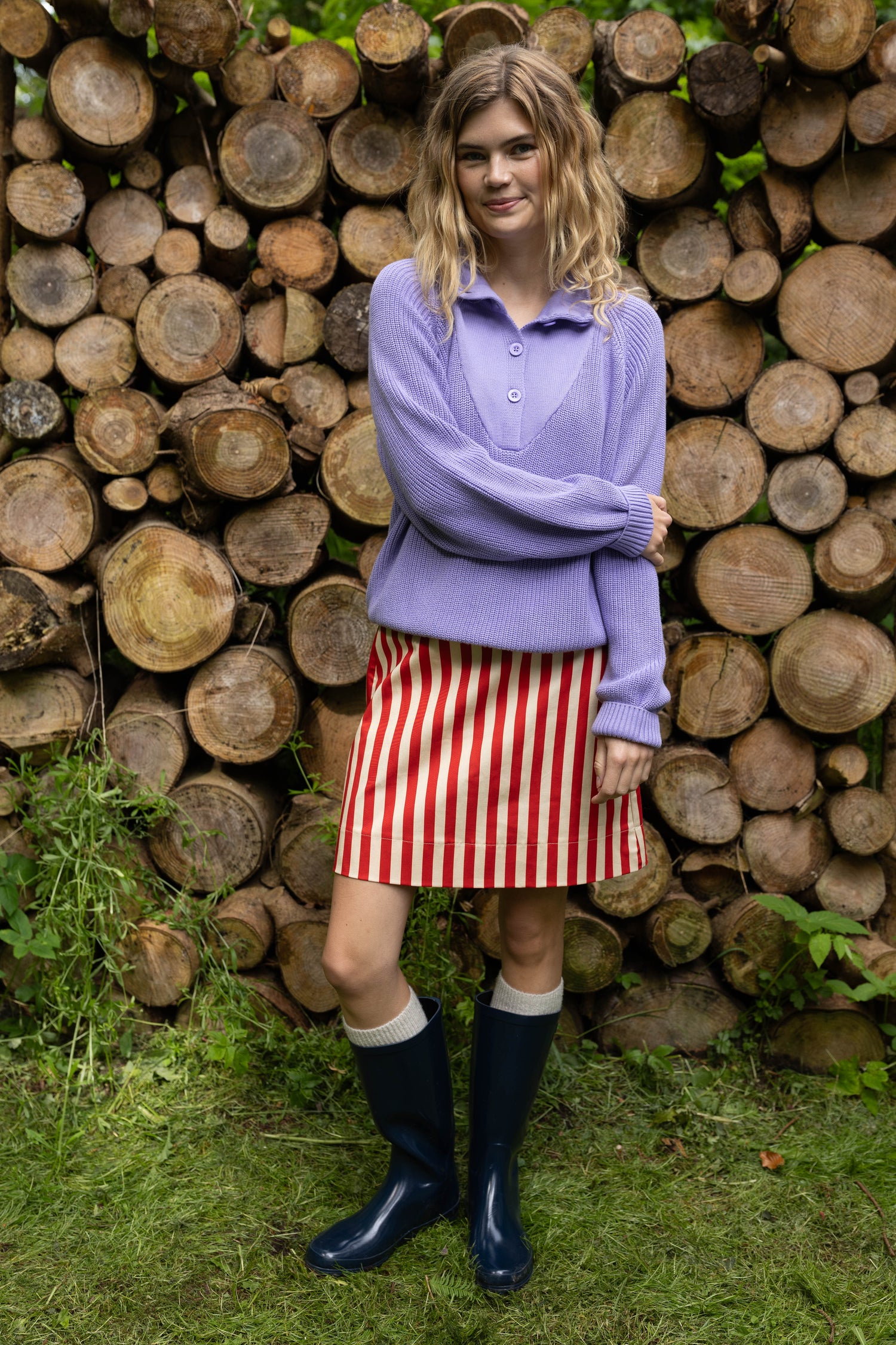 Smart højhalset sweater i en flot lyslilla nuance til kvinder